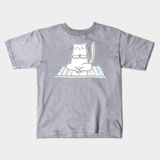 Zen Cat Doing Yoga Kids T-Shirt